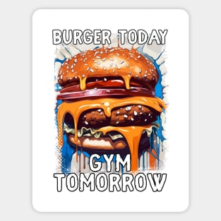 Hilarious BURGER Quote Vintage Retro Illustration for Barbecue Lovers Magnet